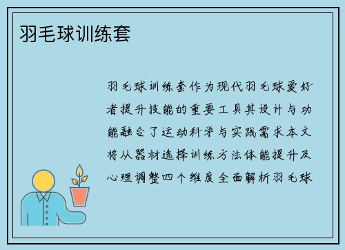 羽毛球训练套